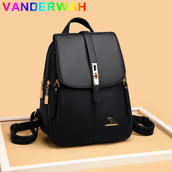 2022 Genuine Women Leather Backpacks Shoulder Bags Female Backpack Ladies Travel Rucksack Mochilas School Bags For Teenage Girls